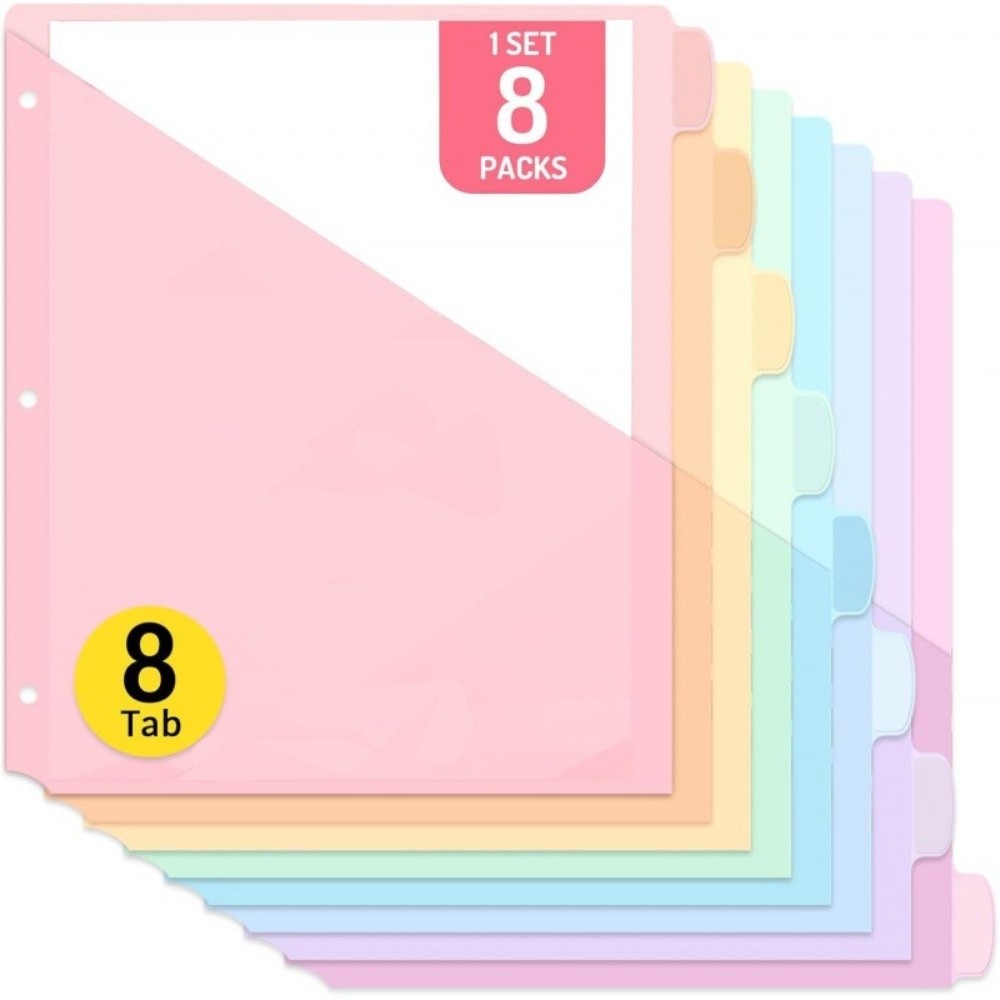 8 Divisórias A4 Pastel para Fi - Tab Divider A4 avaliação e preço